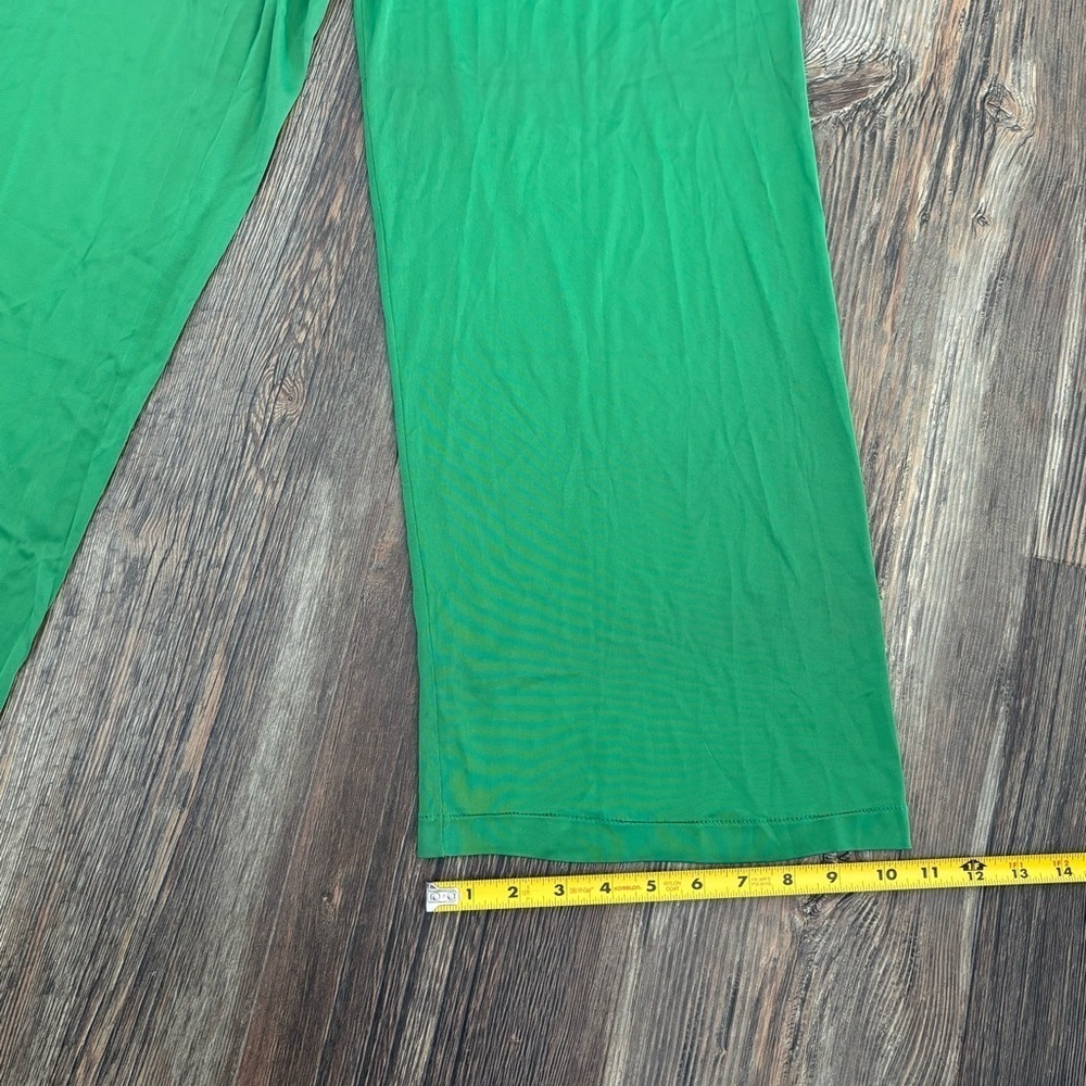 Vtg Gluvtex Wide Leg Slip Pants Size 34 Green Rayon Jersey Undergarment Pajamas - Picture 8 of 10